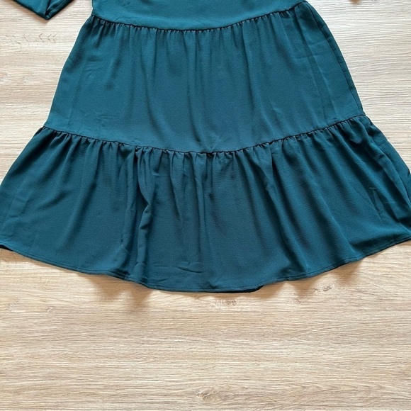 ASOS Design Tiered Midi Maternity Dress Long Sleeve Keyhole Back Green Size 4 - Picture 3 of 7